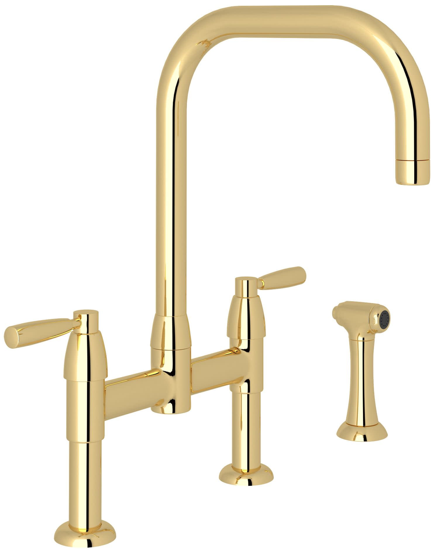 Polished Nickel Brass Kitchen Faucet with Pull-out Spray