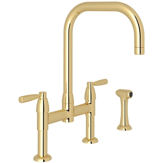 Perrin And Rowe U.4279Ls-2 Holborn 1.8 GPM Widespread Bridge Kitchen Faucet - Brass