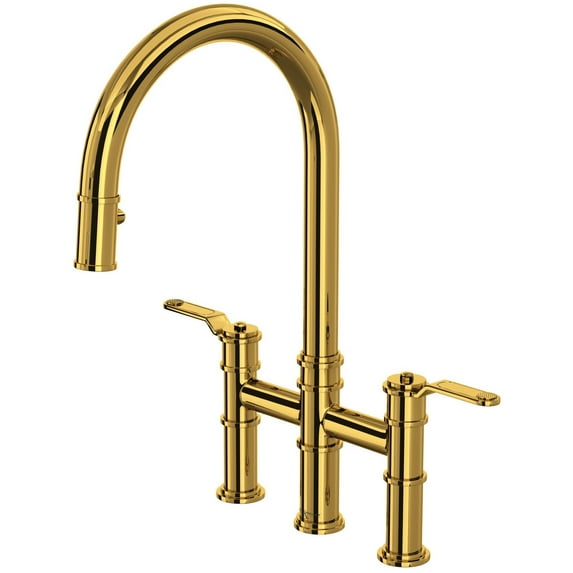 Perrin And Rowe U.4549Ht-2 Armstrong 1.8 GPM Pull Down Bridge Kitchen Faucet - Brass