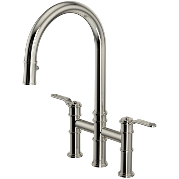 Perrin And Rowe U.4549Ht-2 Armstrong 1.8 GPM Widespread Bridge Pull Down Kitchen Faucet -