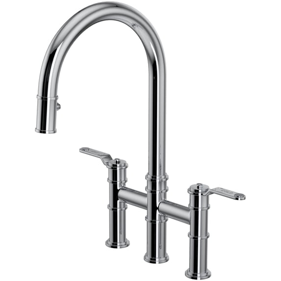 Perrin And Rowe U.4549Ht-2 Armstrong 1.8 GPM Widespread Bridge Pull Down Kitchen Faucet -