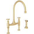 thumbnail image 1 of Perrin And Rowe U.4718X-2 Georgian Era 1.5 GPM Widespread Bridge Kitchen Faucet - Satin, 1 of 6