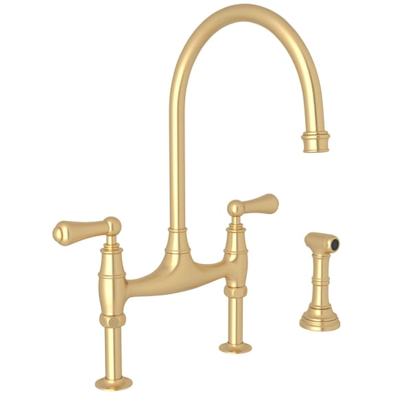 Perrin And Rowe U.4719L-2 Georgian Era 1.5 GPM Widespread Bridge Kitchen Faucet - Satin