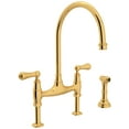 thumbnail image 1 of Perrin And Rowe U.4719L-2 Georgian Era 1.8 GPM Widespread Bridge Kitchen Faucet - Brass, 1 of 7