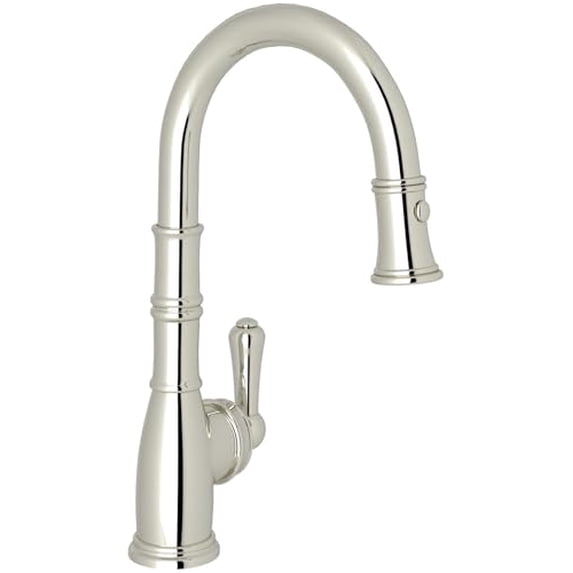 Rohl Georgian Era Pull-Down Bar/Food Prep Kitchen Faucet in Polished Nickel - U.4743PN-2