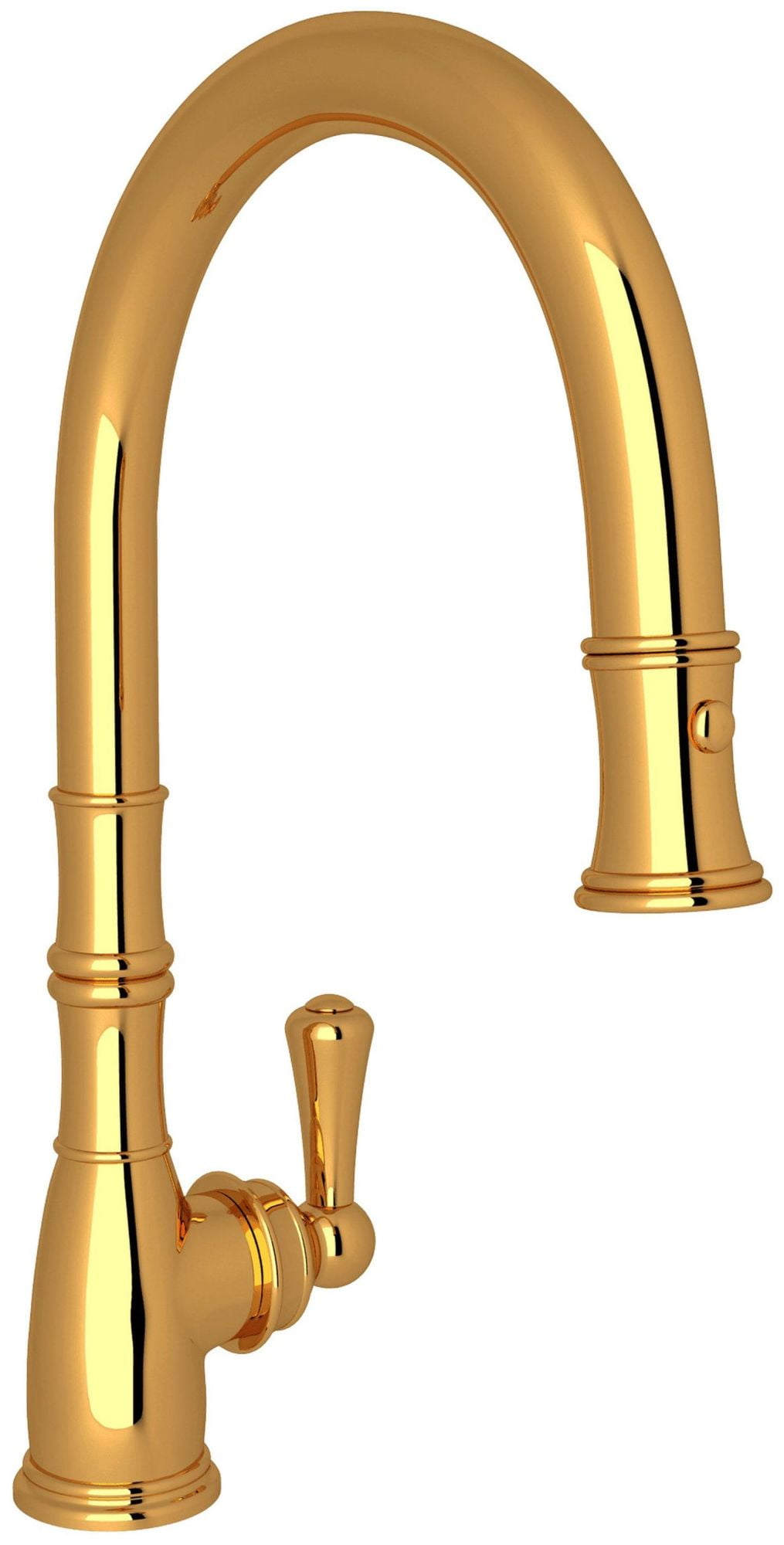 Perrin And Rowe U.4744-2 Georgian Era 1.8 GPM Single Hole Pull Down Kitchen Faucet - Gold