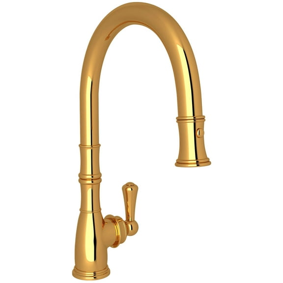 Perrin And Rowe U.4744-2 Georgian Era 1.8 GPM Single Hole Pull Down Kitchen Faucet - Gold