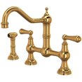 thumbnail image 1 of Perrin And Rowe U.4756L-2 Edwardian 1.5 GPM Widespread Bridge Kitchen Faucet - Gold, 1 of 7