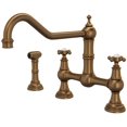 thumbnail image 1 of Perrin And Rowe U.4763X-2 Edwardian 1.5 GPM Widespread Bridge Kitchen Faucet - Bronze, 1 of 2