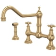 thumbnail image 1 of Perrin And Rowe U.4763X-2 Edwardian 1.5 GPM Widespread Bridge Kitchen Faucet - Satin, 1 of 6