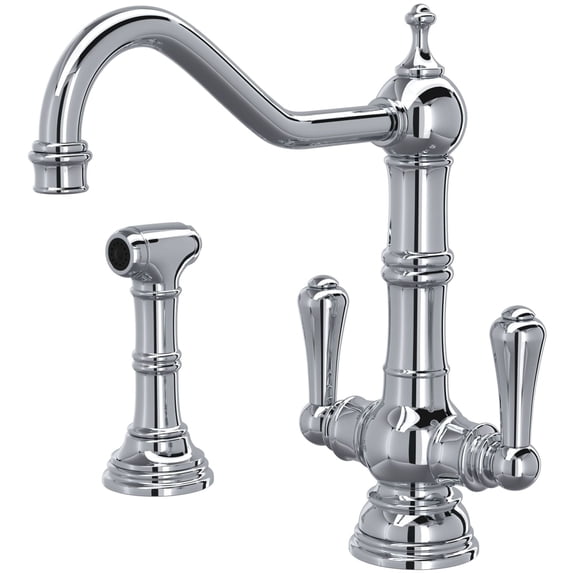 Perrin And Rowe U.4766-2 Edwardian 1.8 GPM Single Hole Kitchen Faucet - Chrome