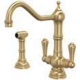 thumbnail image 1 of Perrin And Rowe U.4766-2 Edwardian 1.8 GPM Single Hole Kitchen Faucet - Satin English Gold, 1 of 6
