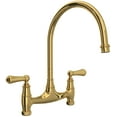 thumbnail image 1 of Perrin And Rowe U.4791L-2 Georgian Era 1.8 GPM Widespread Bridge Kitchen Faucet - Brass, 1 of 5
