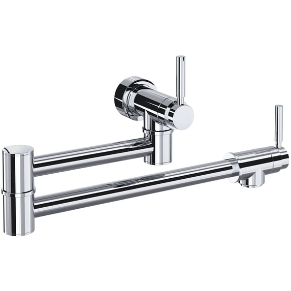 Perrin And Rowe U.4899Ls-2 Holborn 1.8 GPM Wall Mounted Double Handle Pot Filler Faucet -