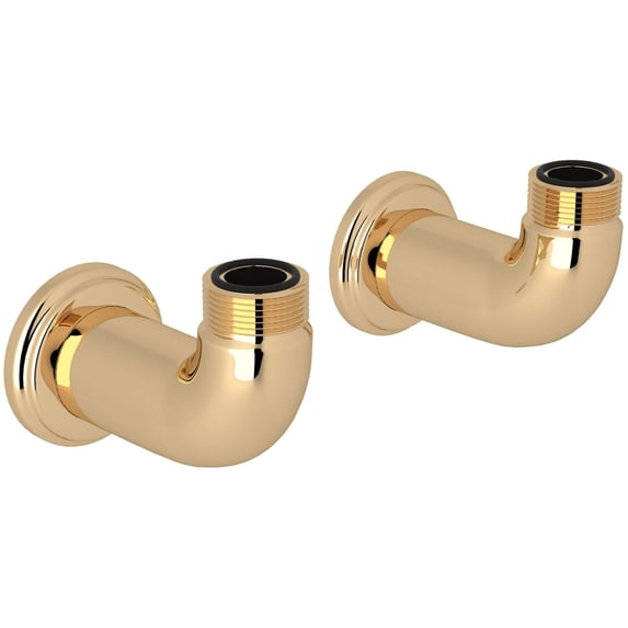 Perrin And Rowe U.6381 Brass Wall Unions - Gold
