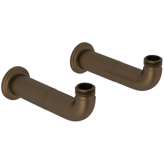 Perrin And Rowe U.6389 Brass Extended Wall Unions - Bronze