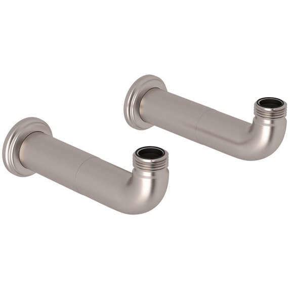 Perrin And Rowe U.6389 Brass Extended Wall Unions - Nickel