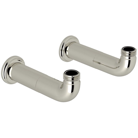 Perrin And Rowe U.6389 Brass Extended Wall Unions - Nickel