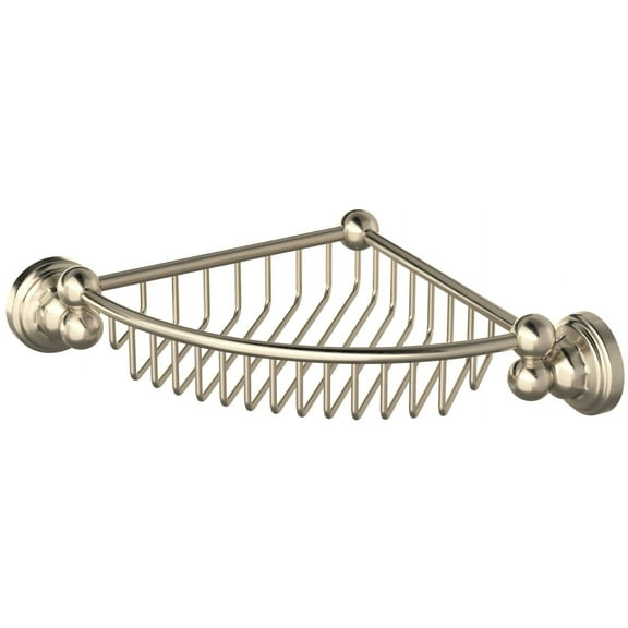 Perrin And Rowe U.6916 Edwardian 8-1/4" Wall Mounted Corner Shower Basket - Nickel