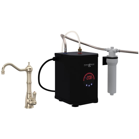 Perrin And Rowe U.Kit1323ls-2 Edwardian Hot Water Dispenser, Tank And Filter Kit - Nickel