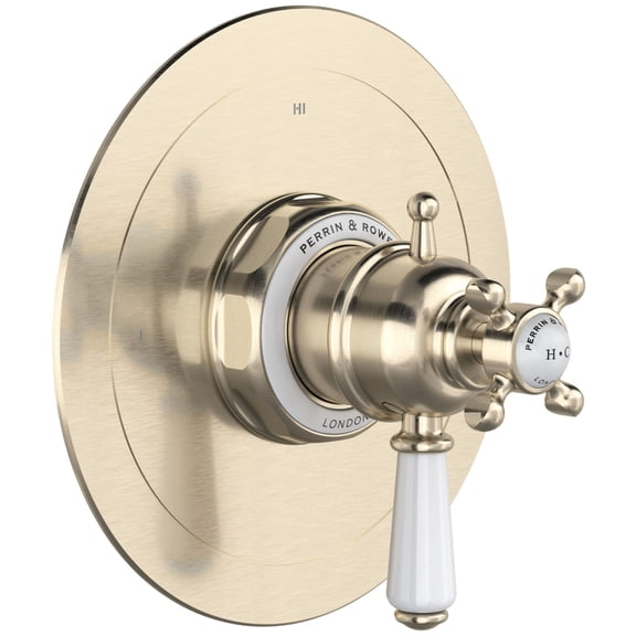 Perrin And Rowe U.Tew23w1l Edwardian Three Function Thermostatic Valve Trim Only - Nickel