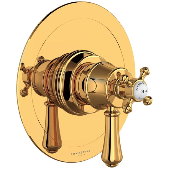Perrin And Rowe U.Tga44w1lsp Georgian Era Two Function Thermostatic Valve Trim Only - Gold