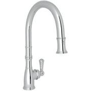 Perrin & Rowe Georgian Era Traditional Pulldown Kitchen Faucet With Metal Lever Handle In Polished Chrome