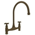 thumbnail image 1 of Perrin and Rowe Double Handle Bridge Kitchen Faucet, English Bronze, 1 of 7
