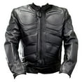 thumbnail image 1 of Perrini Men's Black Motorcycle Leather Jacket Lined with Armor Jacket, 1 of 5