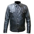 thumbnail image 1 of Perrini Mens Black Soft Leather Full Sleeve Button up Shirt, 1 of 3