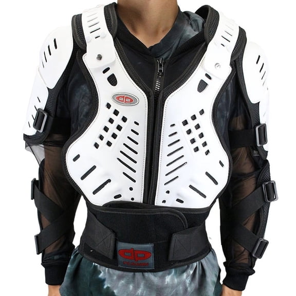 Perrini White CE Approved Full Body Armor Motorcycle Jacket Spine Protection XX-Large