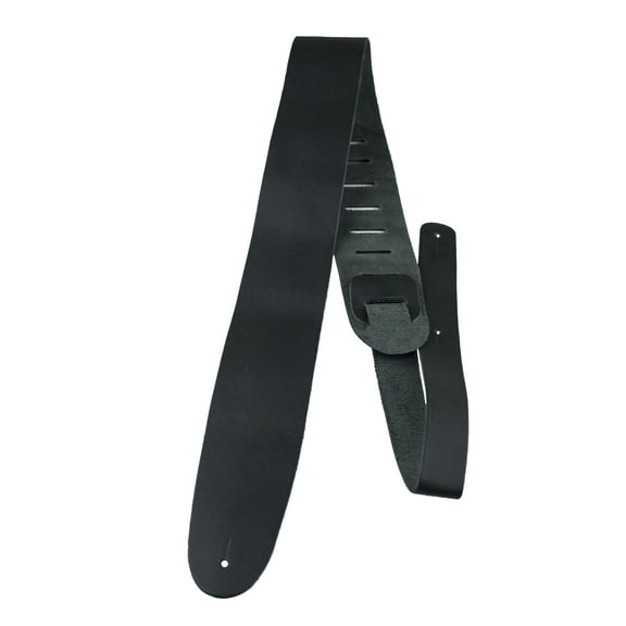Perris 2.5" Basic Leather Black Guitar Strap, Fully Adjustable From 44.5" to 53"