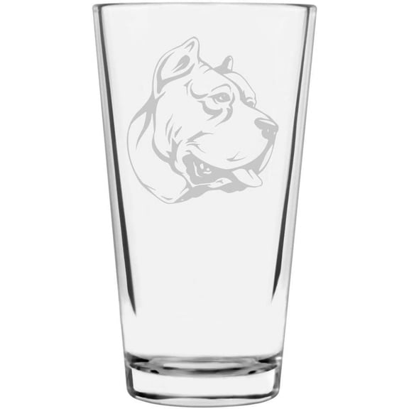Perro de Presa Canario Dog Themed Etched All Purpose 16oz Libbey Pint Glass
