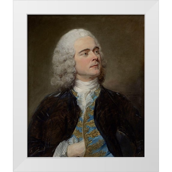 Perronneau, Jean-Baptiste 15x17 White Modern Wood Framed Museum Art Print Titled - Charles-Francois Pinceloup de la Grange
