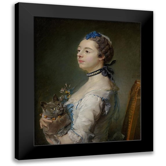 Perronneau, Jean-Baptiste 15x18 Black Modern Framed Museum Art Print Titled - Magdaleine Pinceloup de la Grange, nee de Parseval