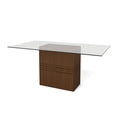thumbnail image 1 of Perry 1.6 - 70.87 in Sleek Tempered Glass Table Top in Nut Brown, 1 of 3