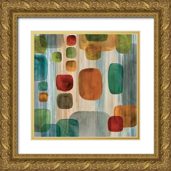 Perry, Angela 12x12 Gold Ornate Wood Framed with Double Matting Museum Art Print Titled - Suspended Gems I