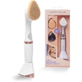 thumbnail image 1 of Perry Ellis 3-in-1 Beauty Brush with Silicone Face Cleanser, Makeup Applicator, and Metallic Eye-Massaging Plate, IPX6 Water-Resistant Electric Skincare Accessory with 3 Vibrating Modes and Stand, 1 of 9