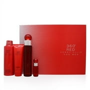 Perry Ellis 360 Red 4 Pc Gift Set - 3.4oz EDT Spray, 6oz Body Spray, 3oz Shower Gel, 7.5ml EDT Spray