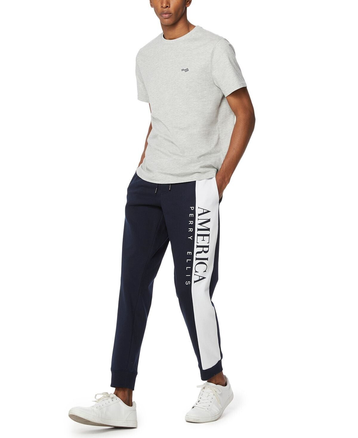 Perry Ellis America Mens Solid Jersey T-shirt Stone Heather XL B4HP