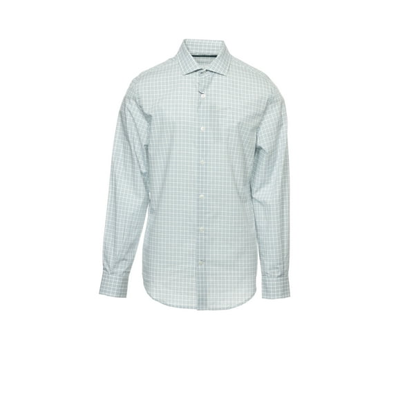 Perry Ellis Blue Window Pane Button Down Shirt Sport , Size Small