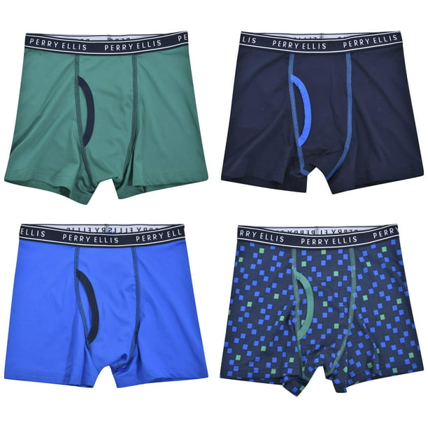 Perry Ellis Boys Underwear, 4 Pack Tech Boxer Briefs, Sizes 7/8 - 18/20 ...