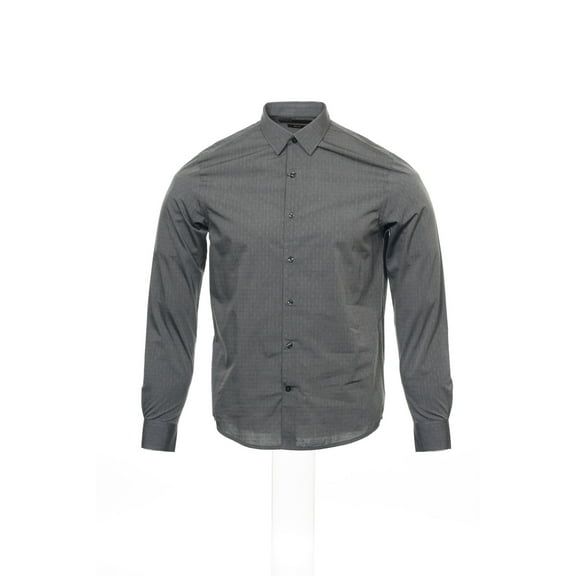 Perry Ellis Gray Dotted Button Down Shirt Sport , Size XLarge