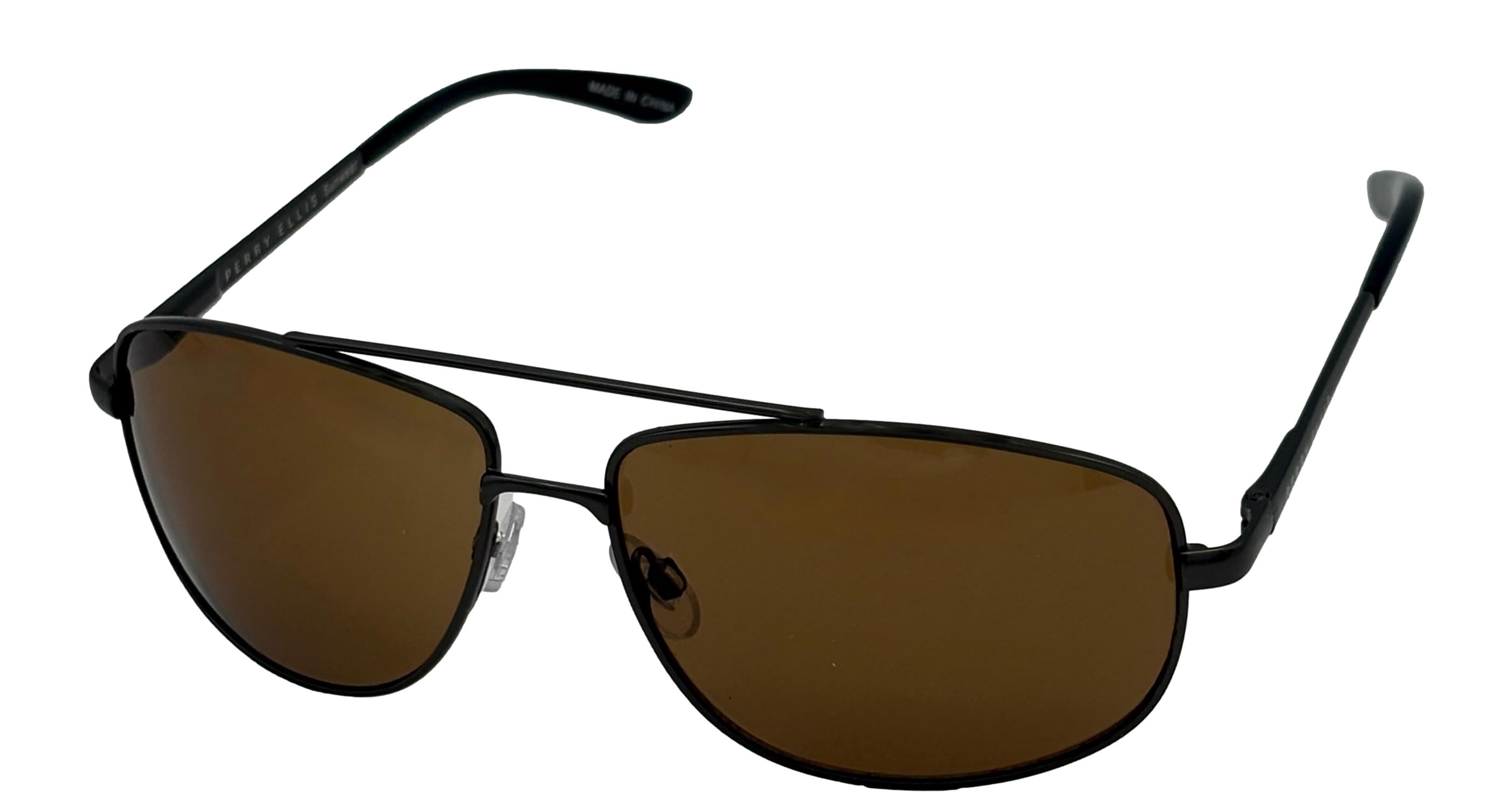 Perry Ellis Gunmetal Men Sunglass Metal Aviator, Brown Lens  display picture 2