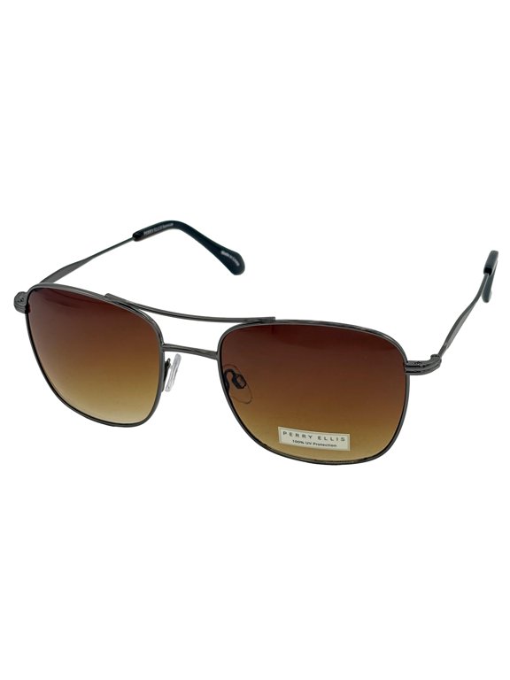 Gunmetal Men Sunglass Square Metal Aviator Gradient Lens PE85 1