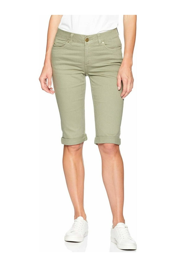 International, Inc. Rafaella Womens Size 6 Weekend Skimmer Comfort Slim Trim Lift Denim Bermuda Shorts, Pale Ivy