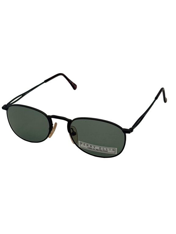 Men Sunglass Black Tortoise Round Metal, Green Lens PE SG 1012