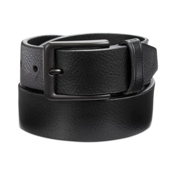 Perry Ellis Men's Big Loop Belt 100% Leather Regular Black 40