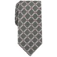 thumbnail image 1 of Perry Ellis Men's Neck Tie Edale Grid Plaid Skinny Slim Silk   Black Not Applicable, 1 of 2