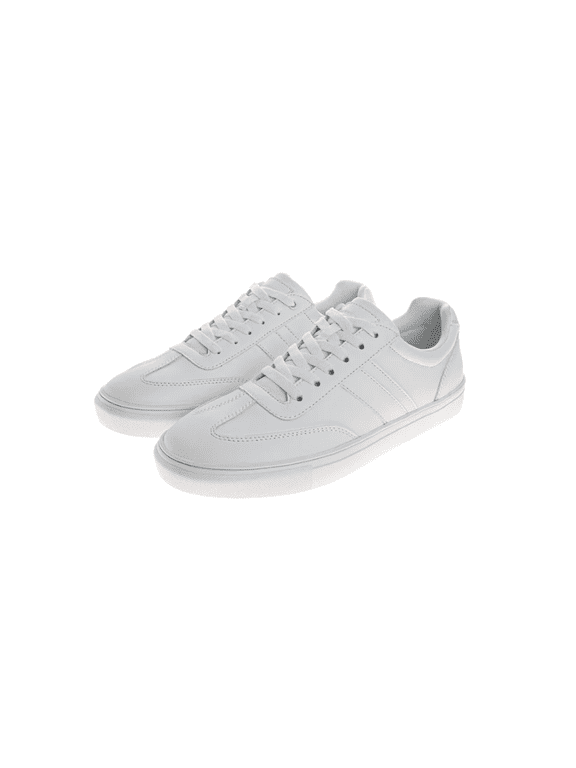 Mens Lace-Up Low Top Sneakers Casual Shoes White Size 12